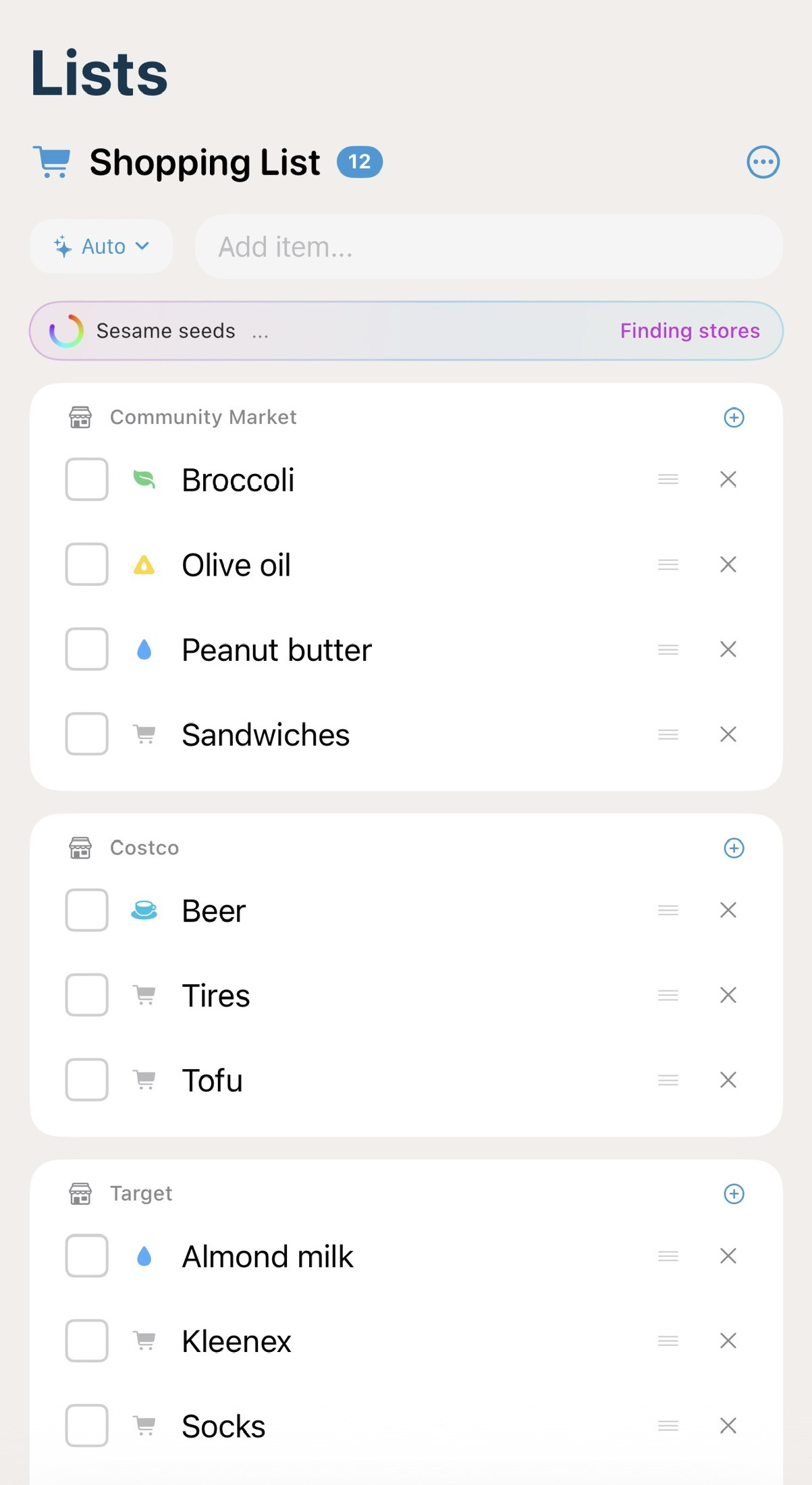 Goals AI Smart Shopping Lists on iPhone
